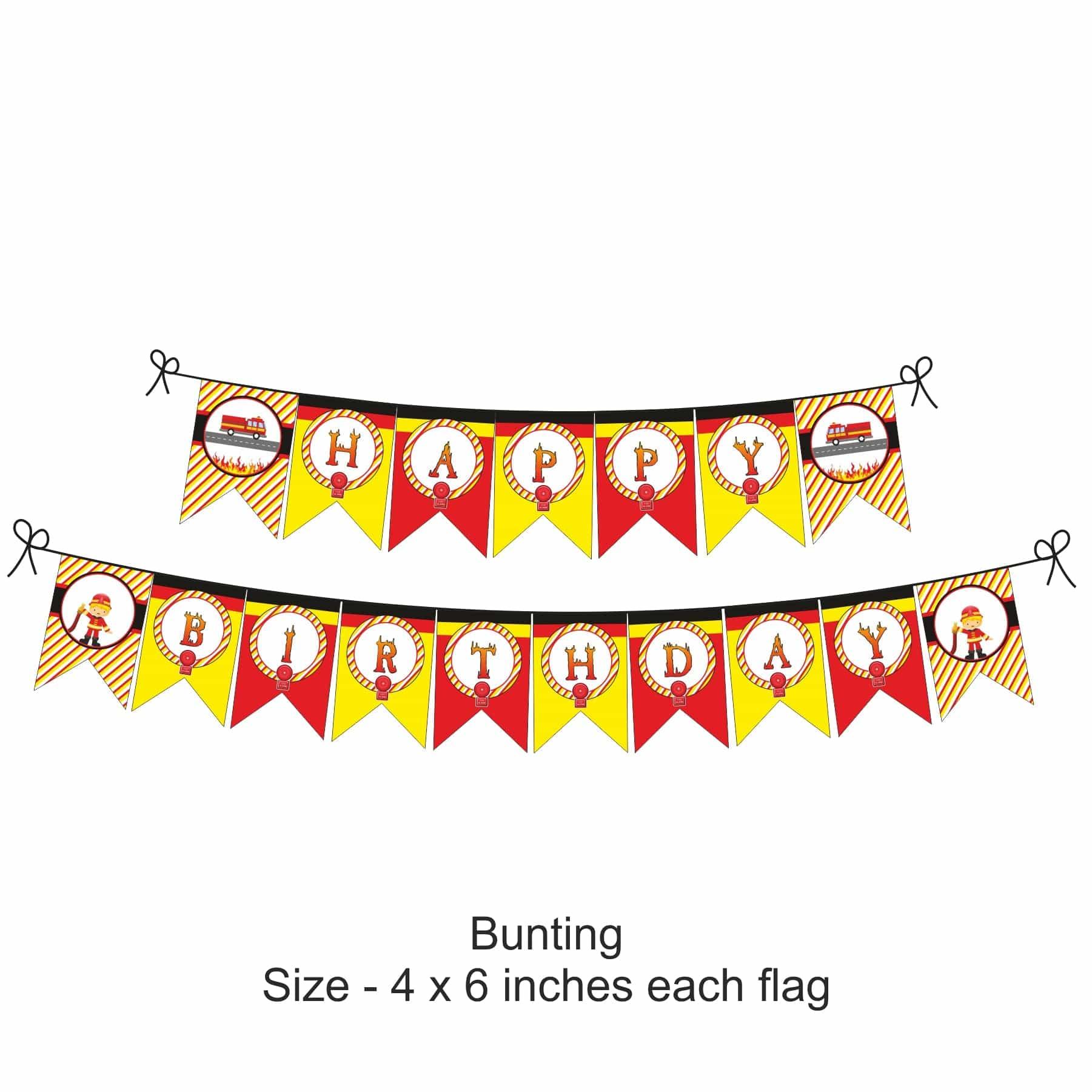 FireTruck Party Decorations Package - 70 pieces Combo BIRTHDAYS Pretty UR Party