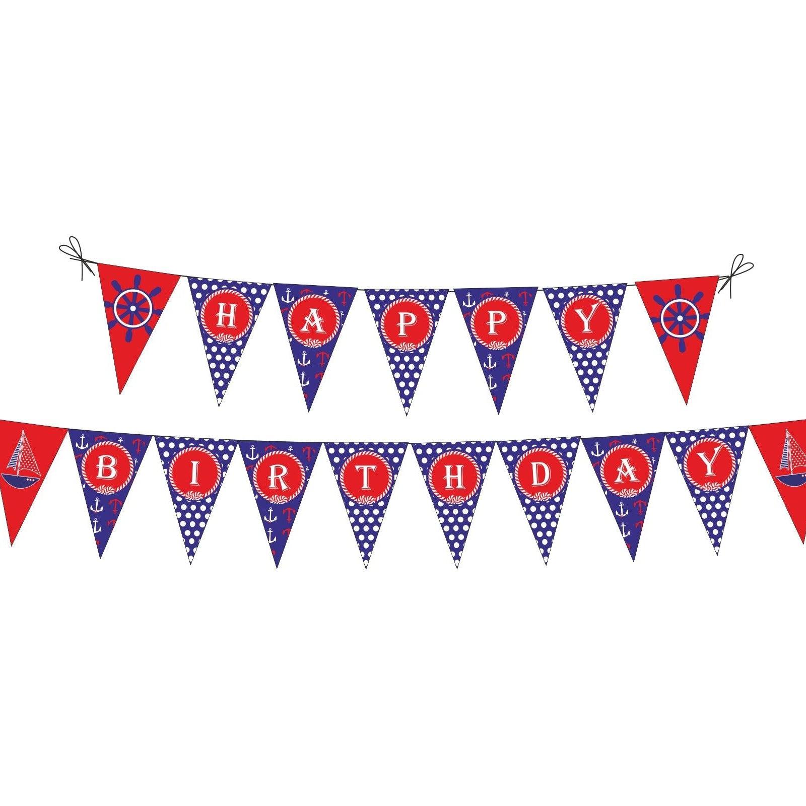 Nautical Party Decorations Kit - 80 pieces Combo Pack BIRTHDAYS Pretty UR Party