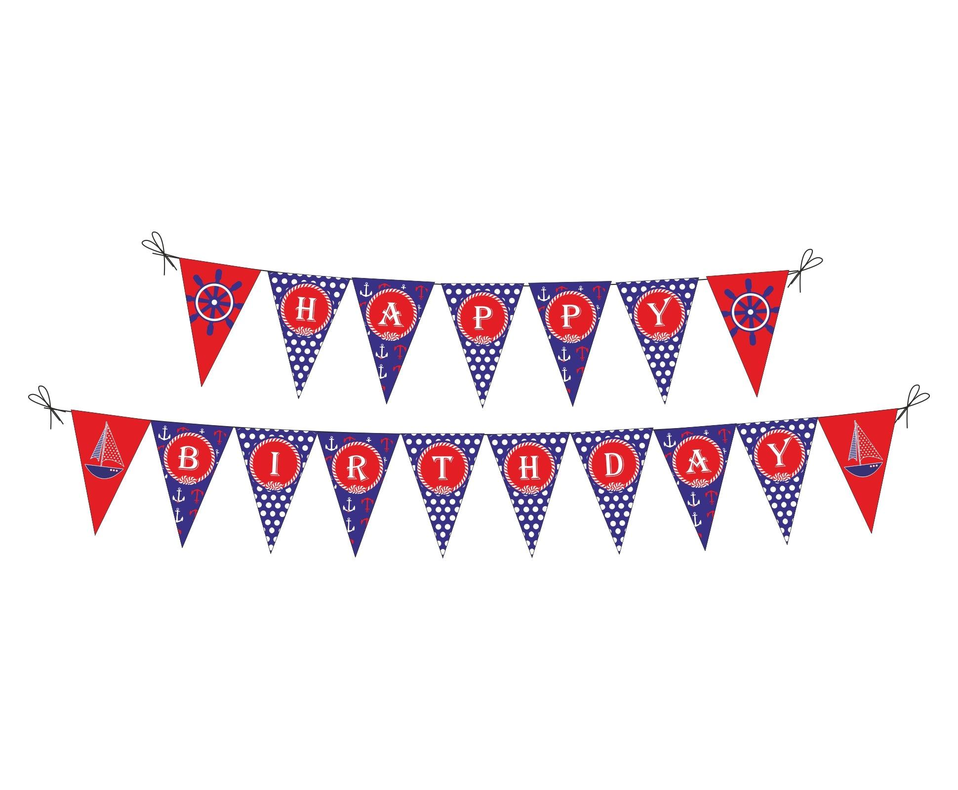 Nautical Party Decorations Kit - 80 pieces Combo Pack BIRTHDAYS Pretty UR Party