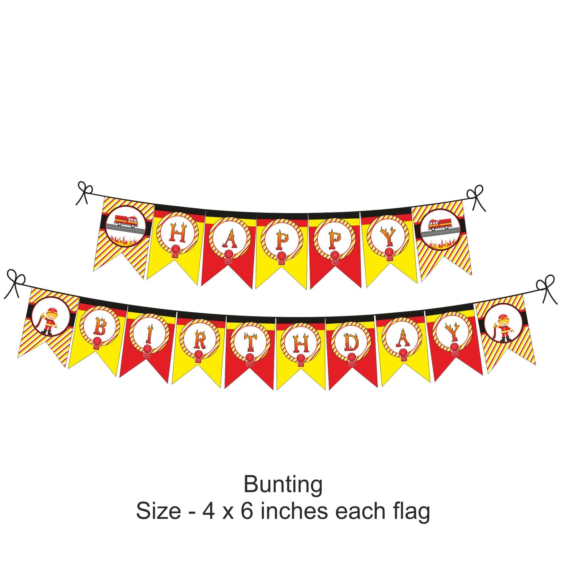 Firetruck Party Decorations Kit- 80 Pieces Combo Pack BIRTHDAYS Pretty UR Party