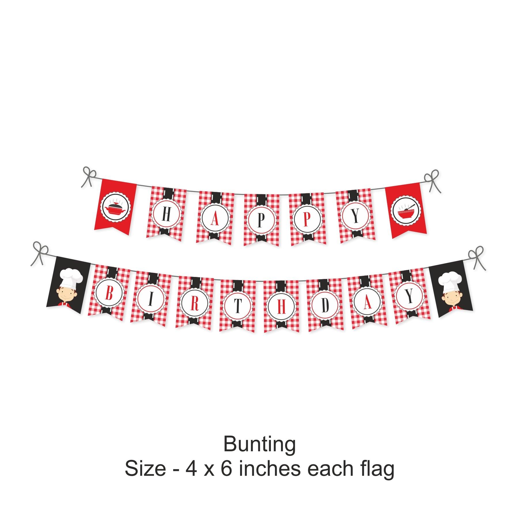 Little Chef Red Party Decorations Kit - 80 Pieces Combo Pack PACKAGES Pretty UR Party
