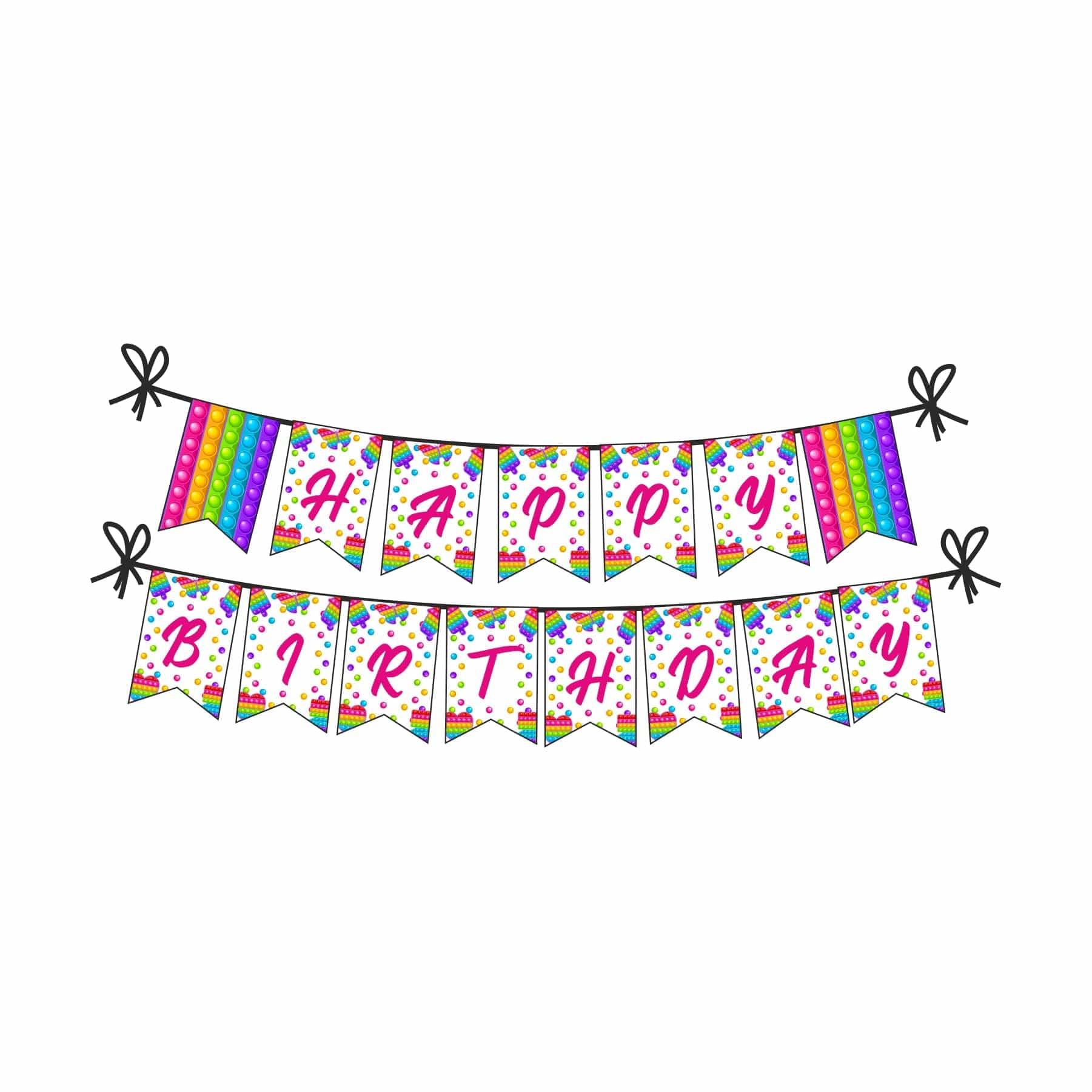 Pop It theme Party Decorations Kit - 80 Pieces combo pack PACKAGES Pretty UR Party