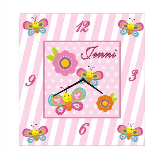 Personalised Butterfly Clock THEME PARTIES Pretty UR Party