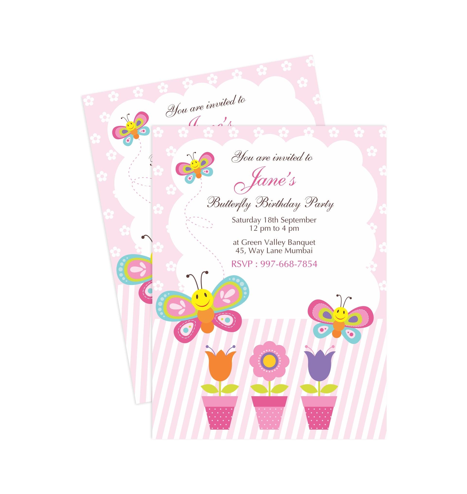Butterfly E-Invitations THEME PARTIES Pretty UR Party