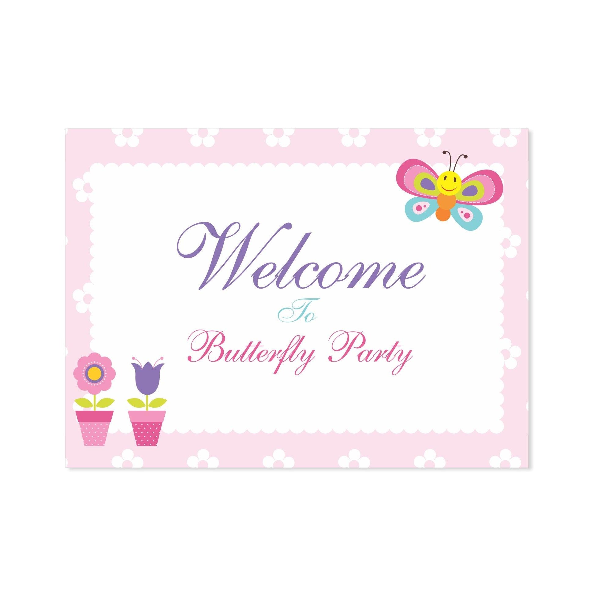 Butterfly Entrance Banner / Door Sign THEME PARTIES Pretty UR Party
