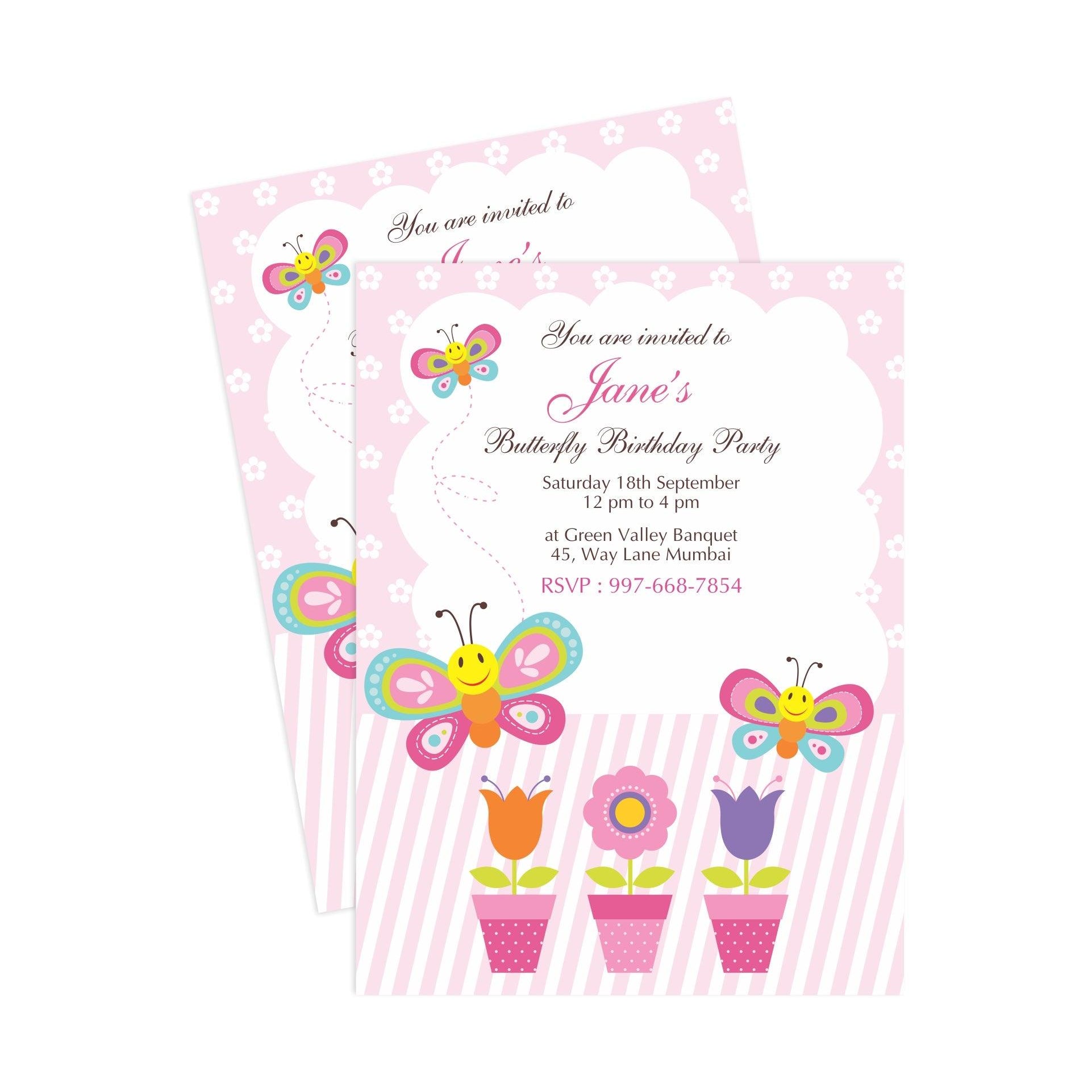 Butterfly Invitations THEME PARTIES Pretty UR Party