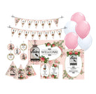 Pink Floral and Bird Cage Party Decorations kit - 80 pieces Combo Pack THEME PARTIES Pretty UR Party