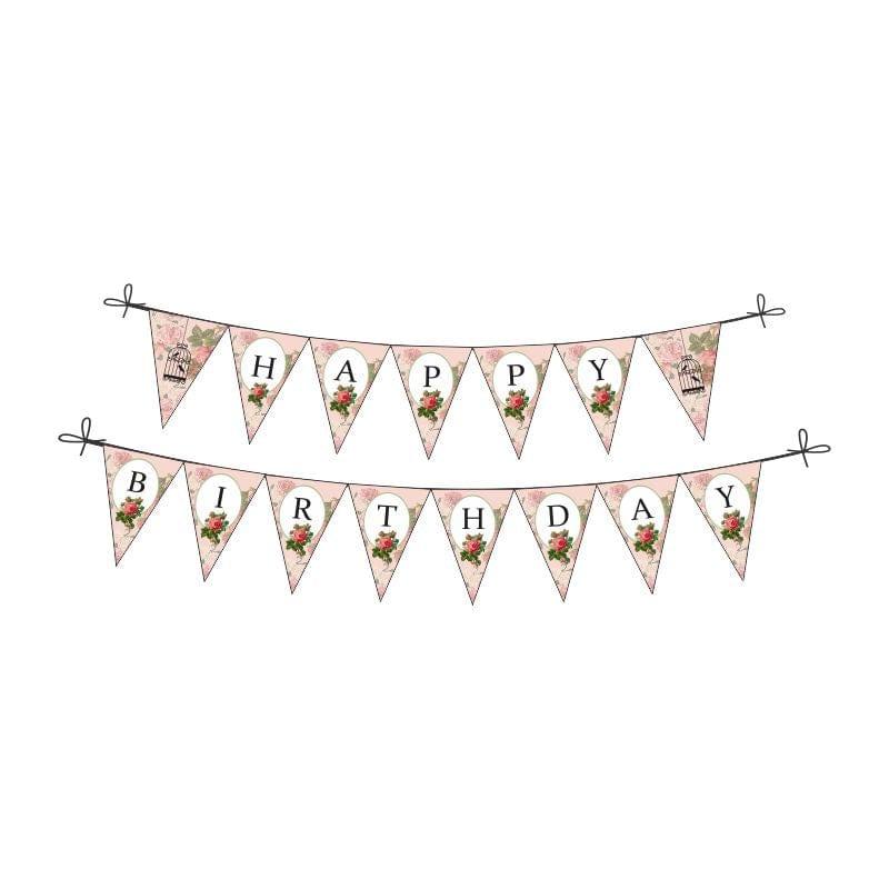Pink Floral and Bird Cage Party Decorations kit - 80 pieces Combo Pack THEME PARTIES Pretty UR Party