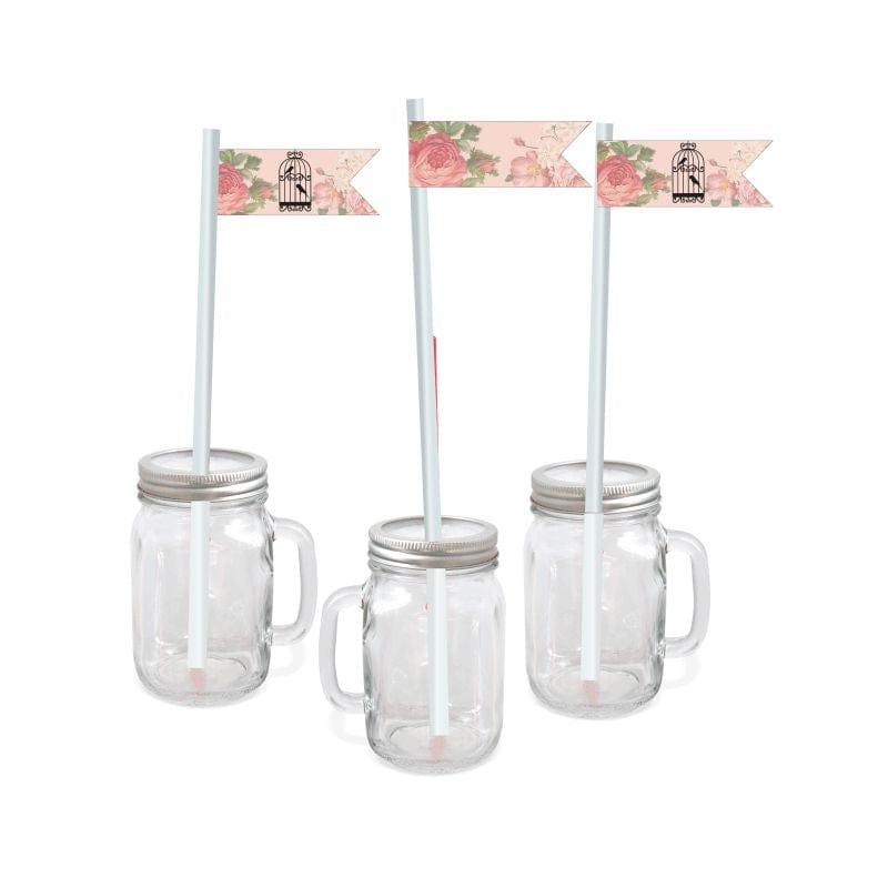 Pink Floral and Bird Cage Tableware Package BIRTHDAYS Pretty UR Party