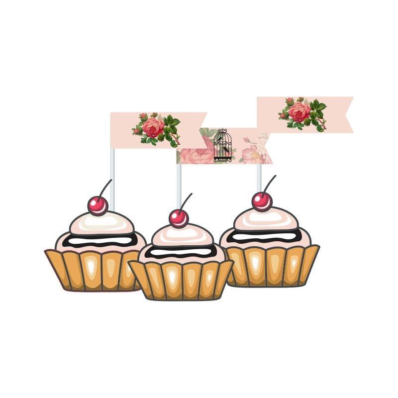 Pink Floral and Bird Cage Tableware Package BIRTHDAYS Pretty UR Party