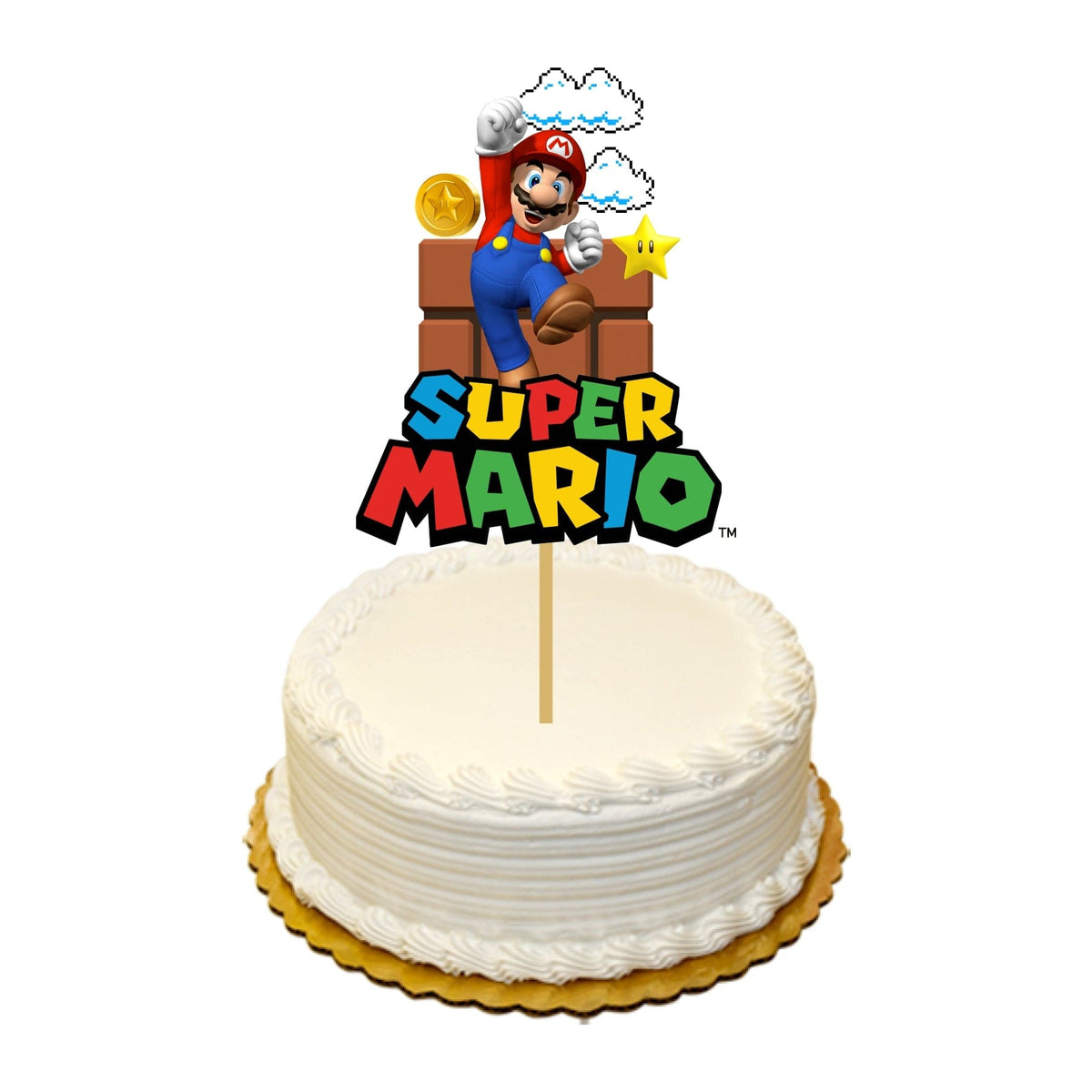 Super Mario Bros PERSONALISED Cake Topper. Loot Bag Party Supplies Cake  Custom