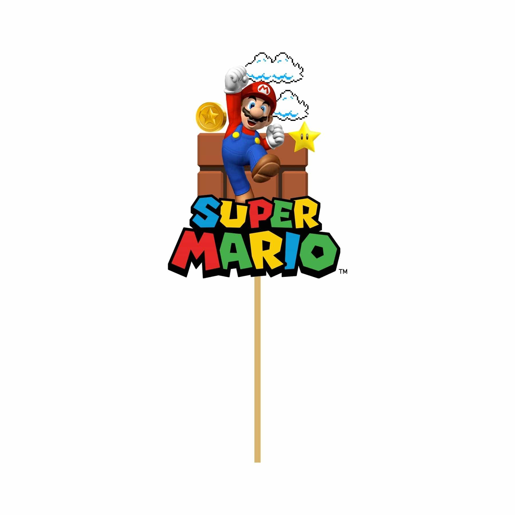 Super Mario Bros. Printed Cake Topper HANDCRAFTED Pretty UR Party