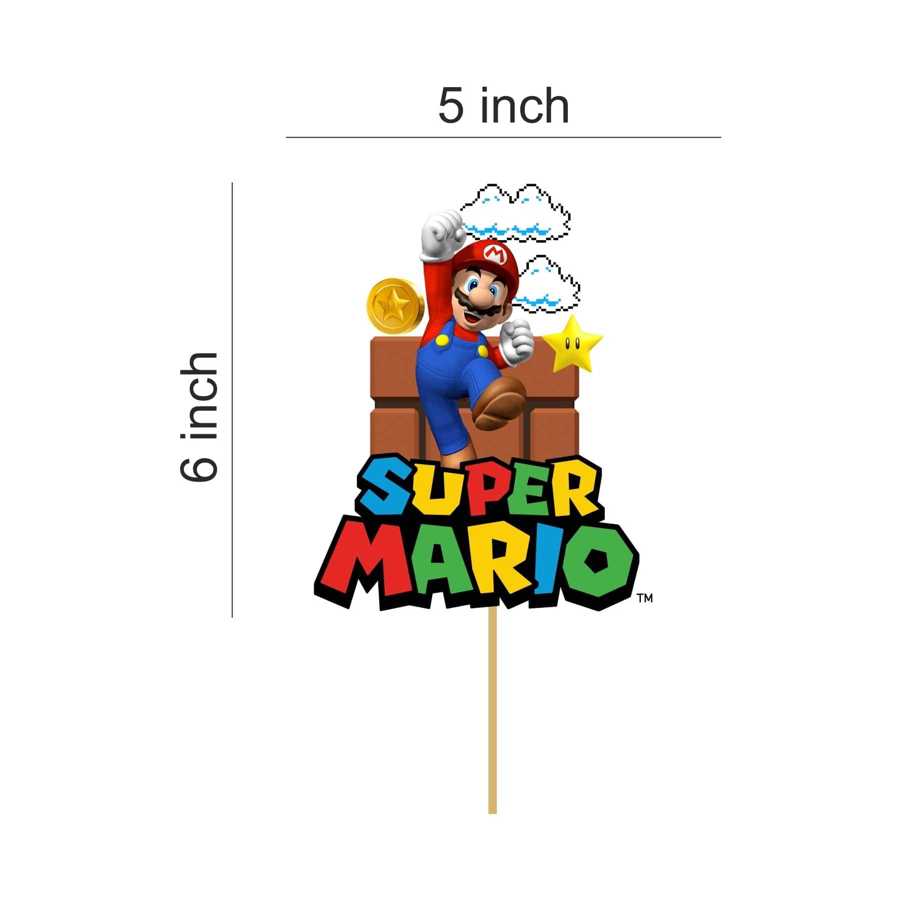 Super Mario Bros. Printed Cake Topper HANDCRAFTED Pretty UR Party