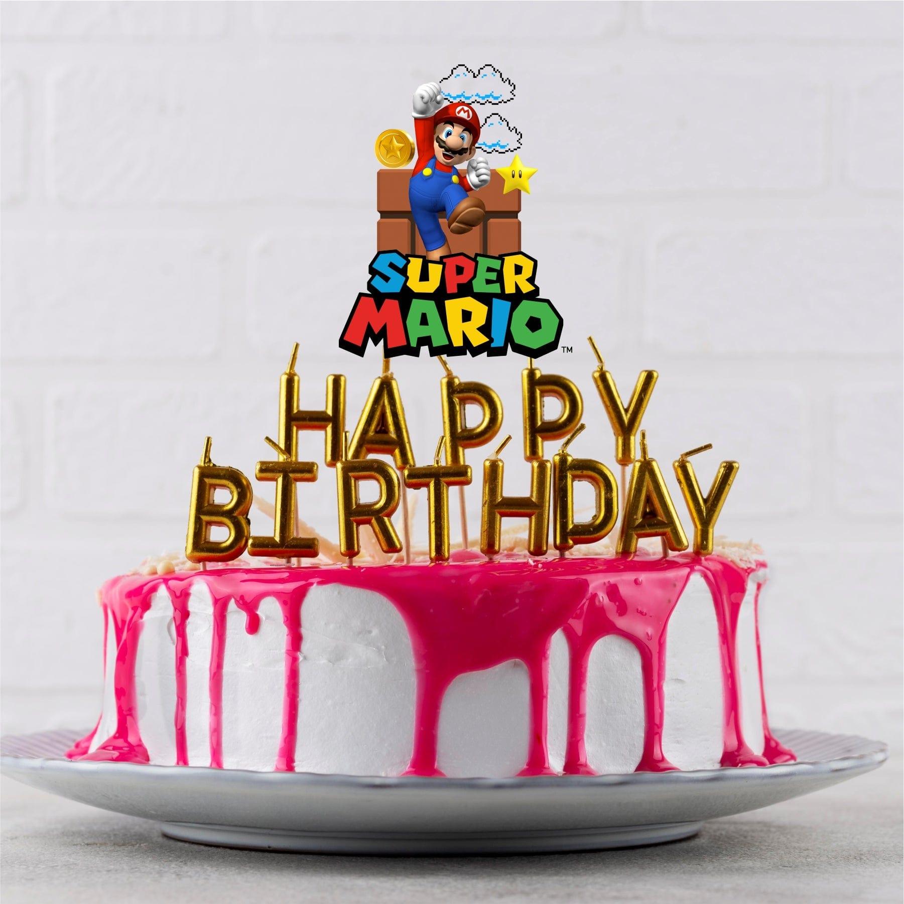 Super Mario Bros. Printed Cake Topper HANDCRAFTED Pretty UR Party