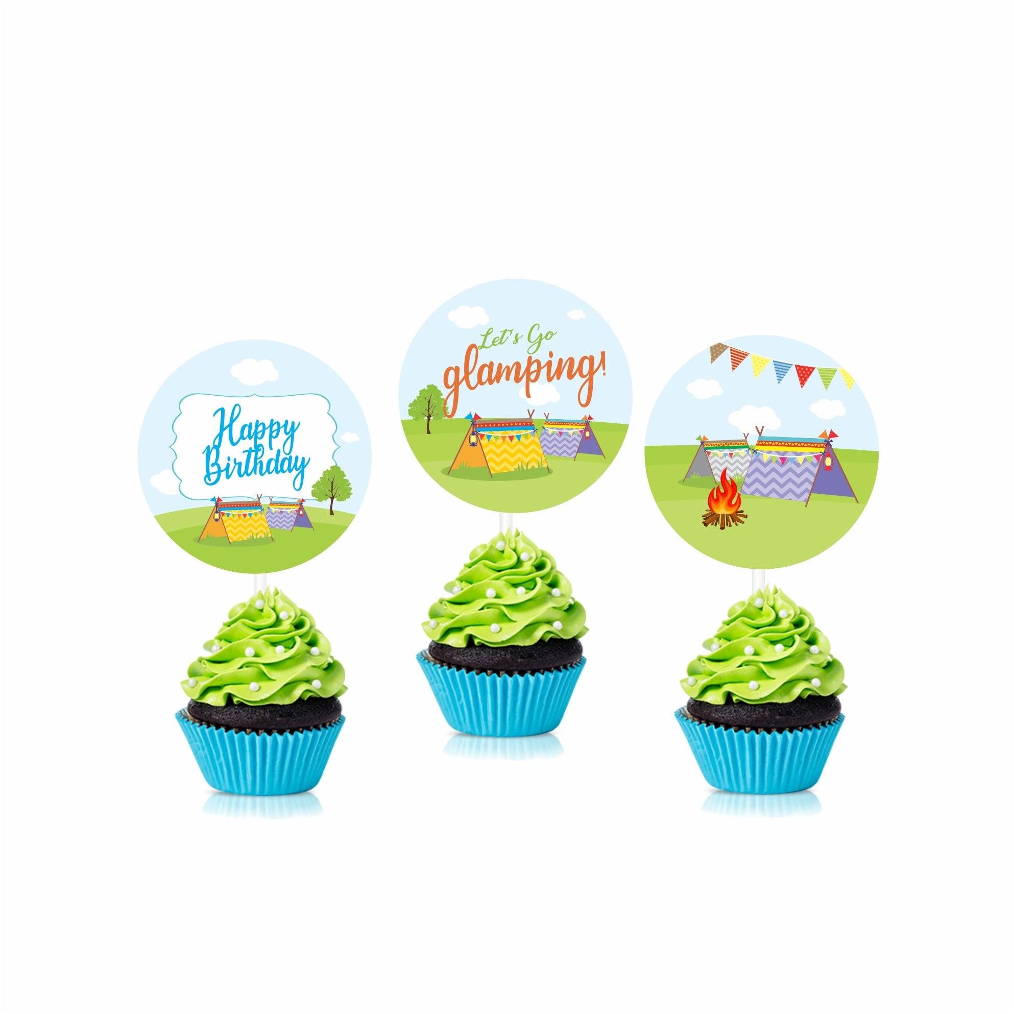 Camping Theme Cupcake / Food Toppers THEME PARTIES Pretty UR Party