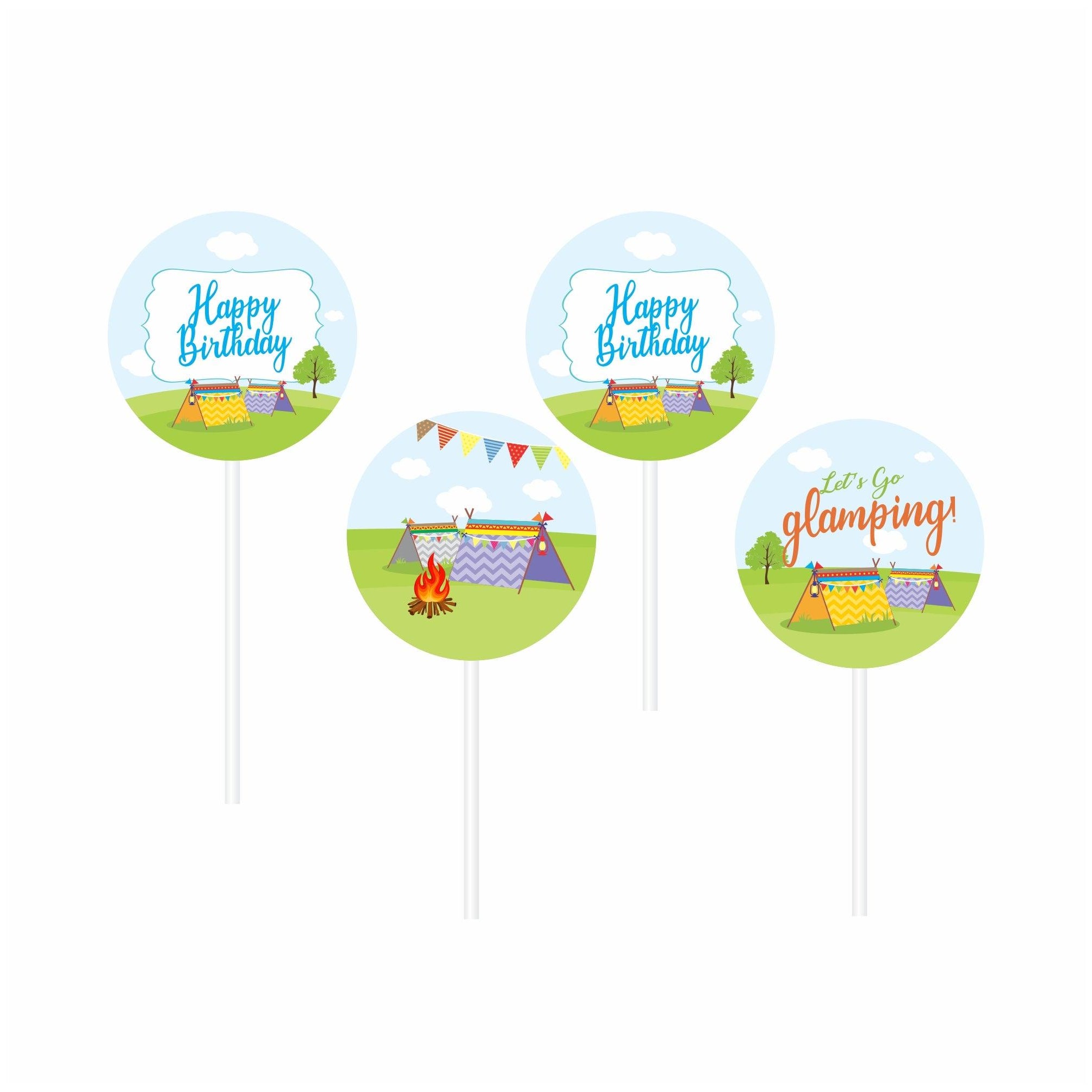 Camping Theme Cupcake / Food Toppers THEME PARTIES Pretty UR Party