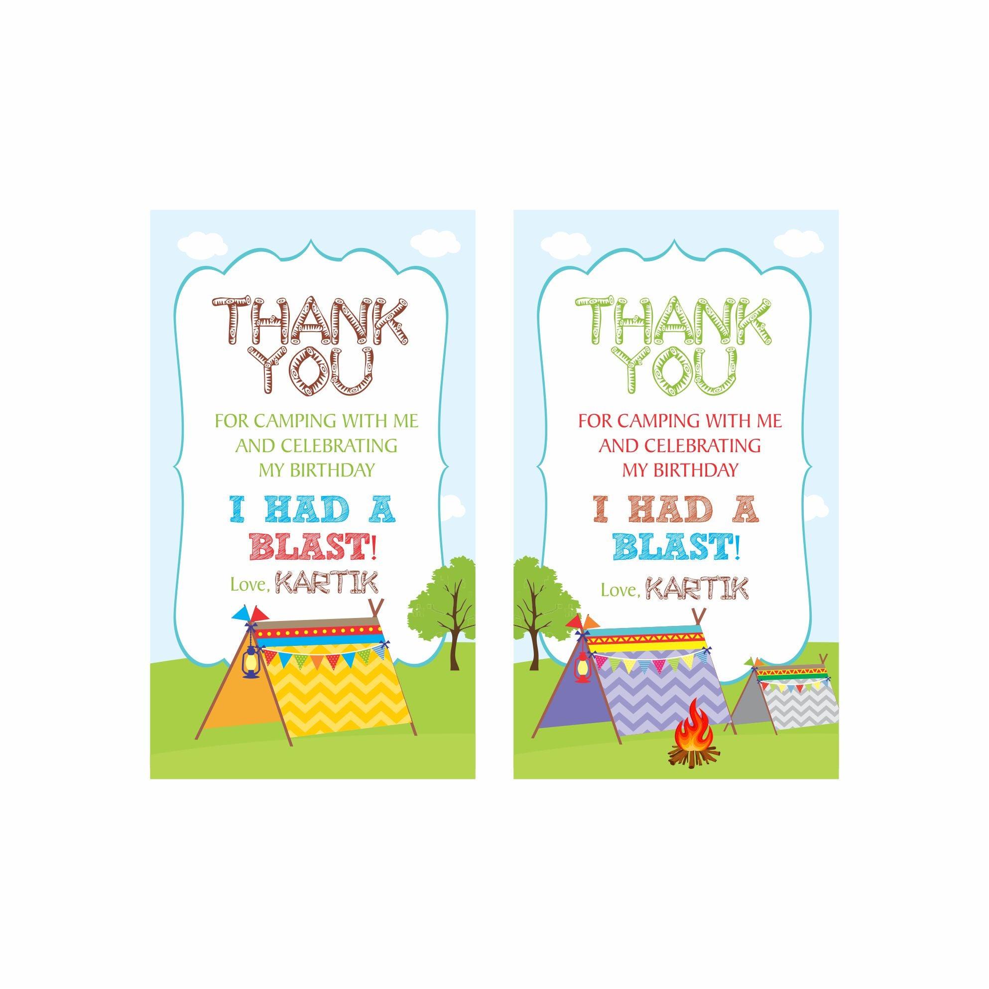 Camping Theme Thank you Tags THEME PARTIES Pretty UR Party
