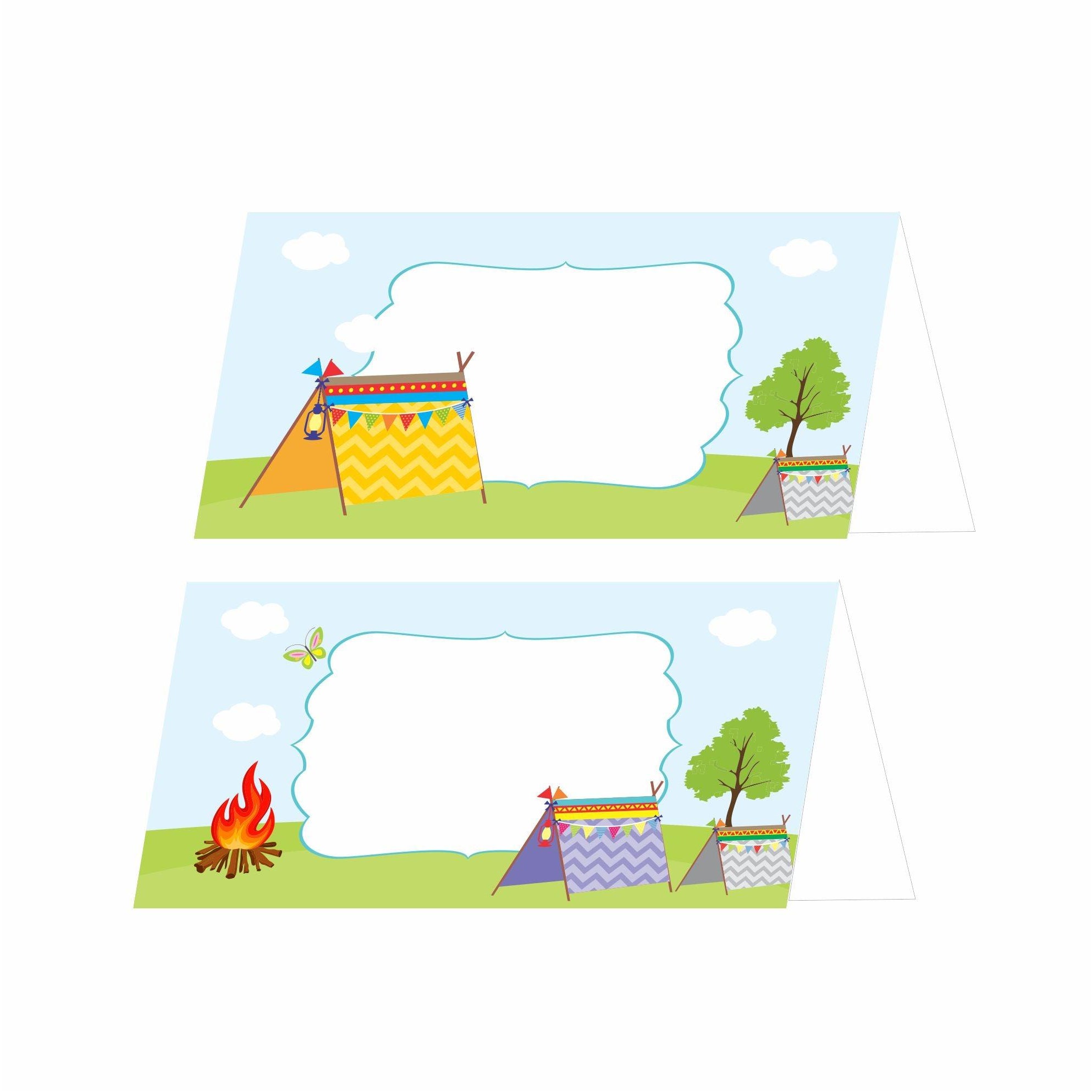 Camping Theme Food Labels / Buffet Table Cards THEME PARTIES Pretty UR Party