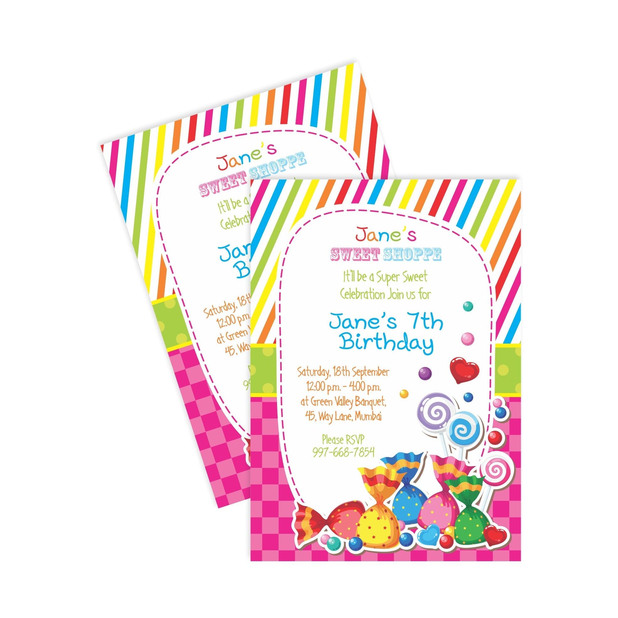Candy Shoppe E-Invitations THEME PARTIES Pretty UR Party