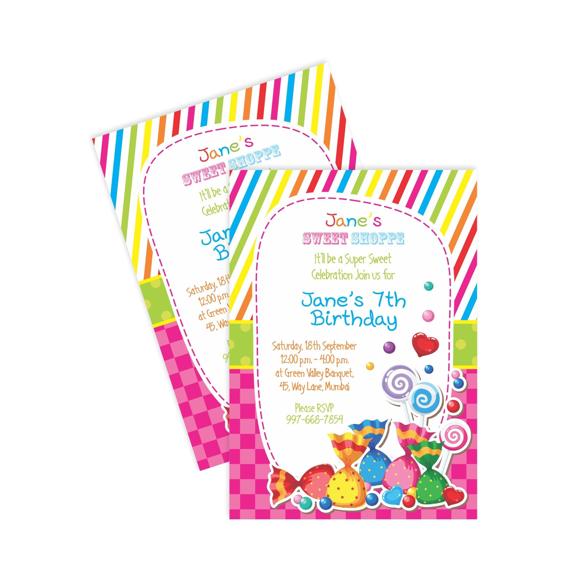 Candy Shoppe E-Invitations THEME PARTIES Pretty UR Party