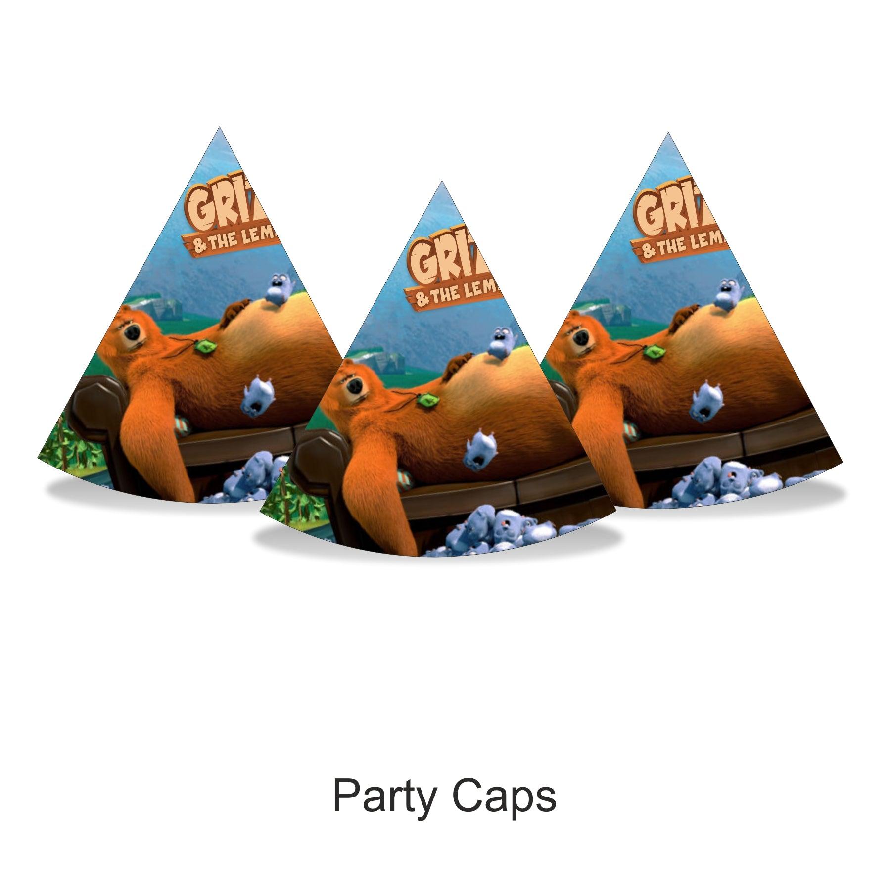 Grizzy and the Lemmings theme Caps - Pack of 10 THEME PARTIES Pretty UR Party