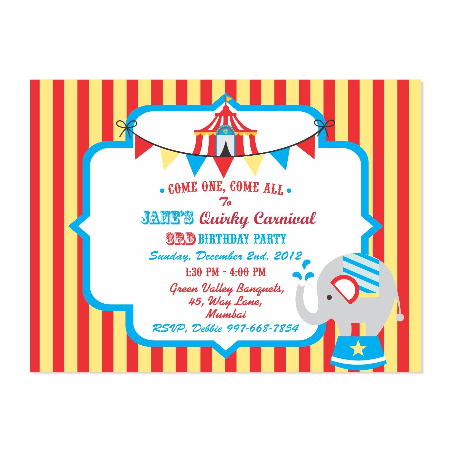 Carnival Invitations ALL PARTY SUPPLIES Pretty UR Party