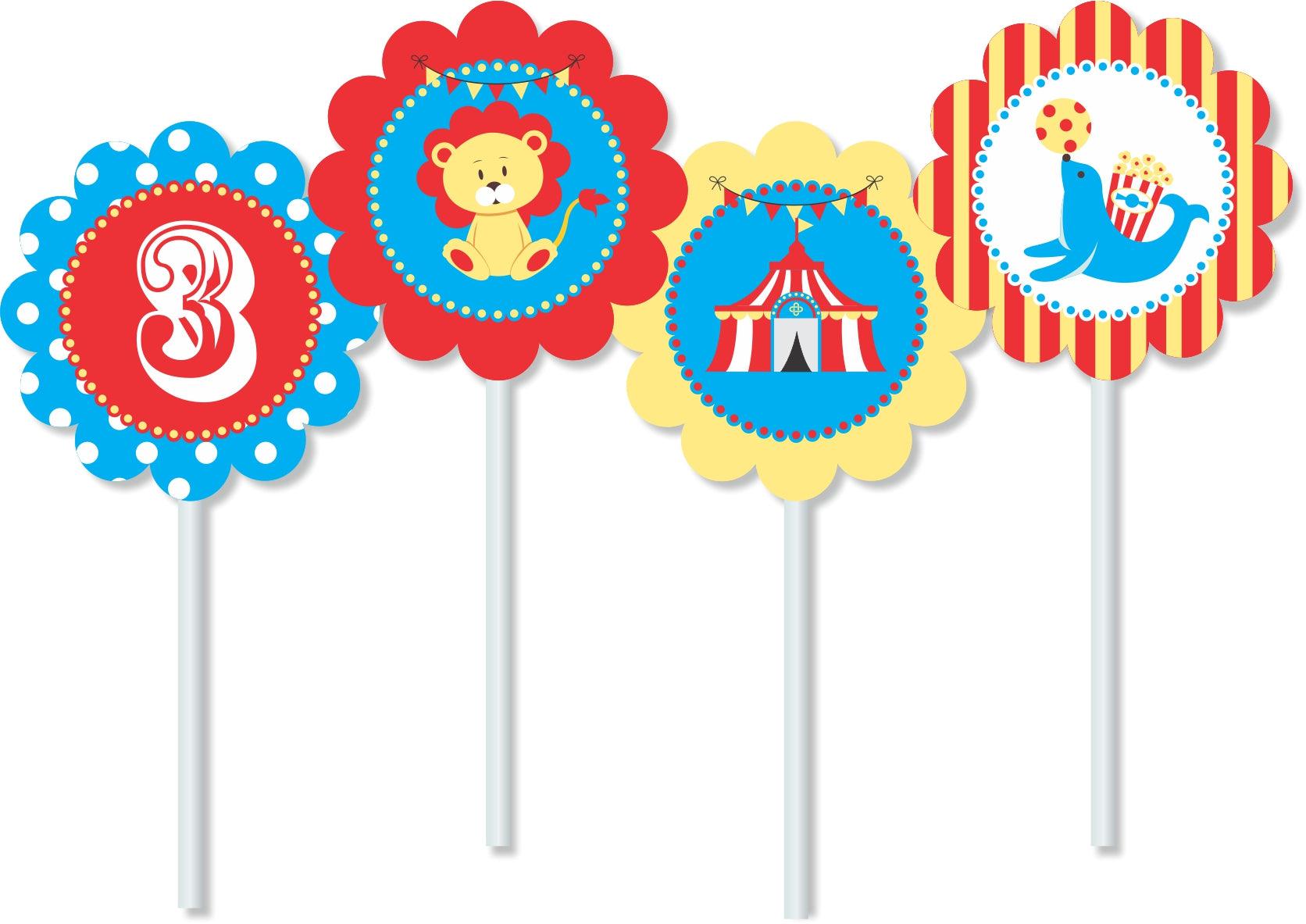 Carnival Cupcake / Food Toppers THEME PARTIES Pretty UR Party