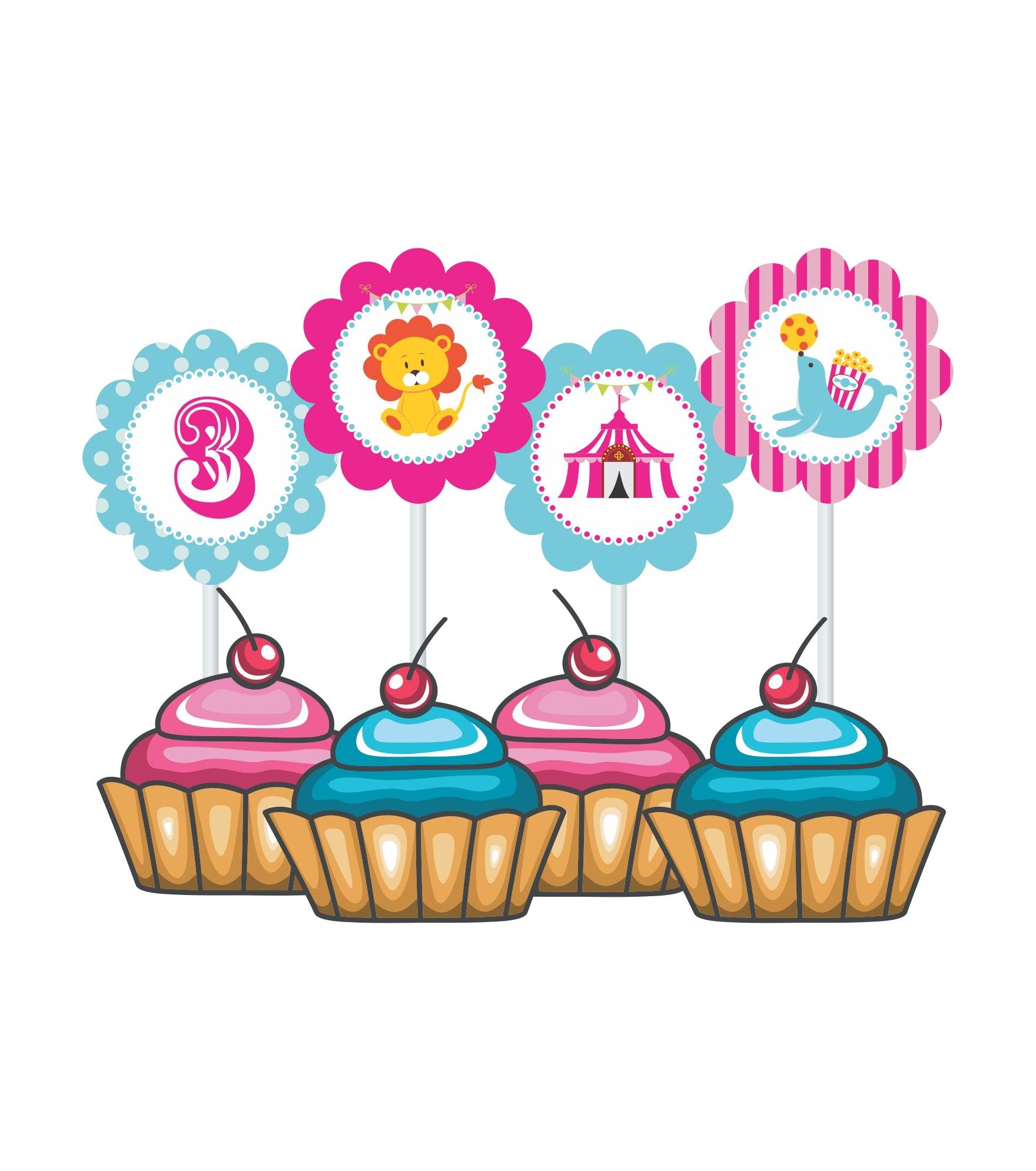 Girly Carnival Cupcake / Food Toppers THEME PARTIES Pretty UR Party