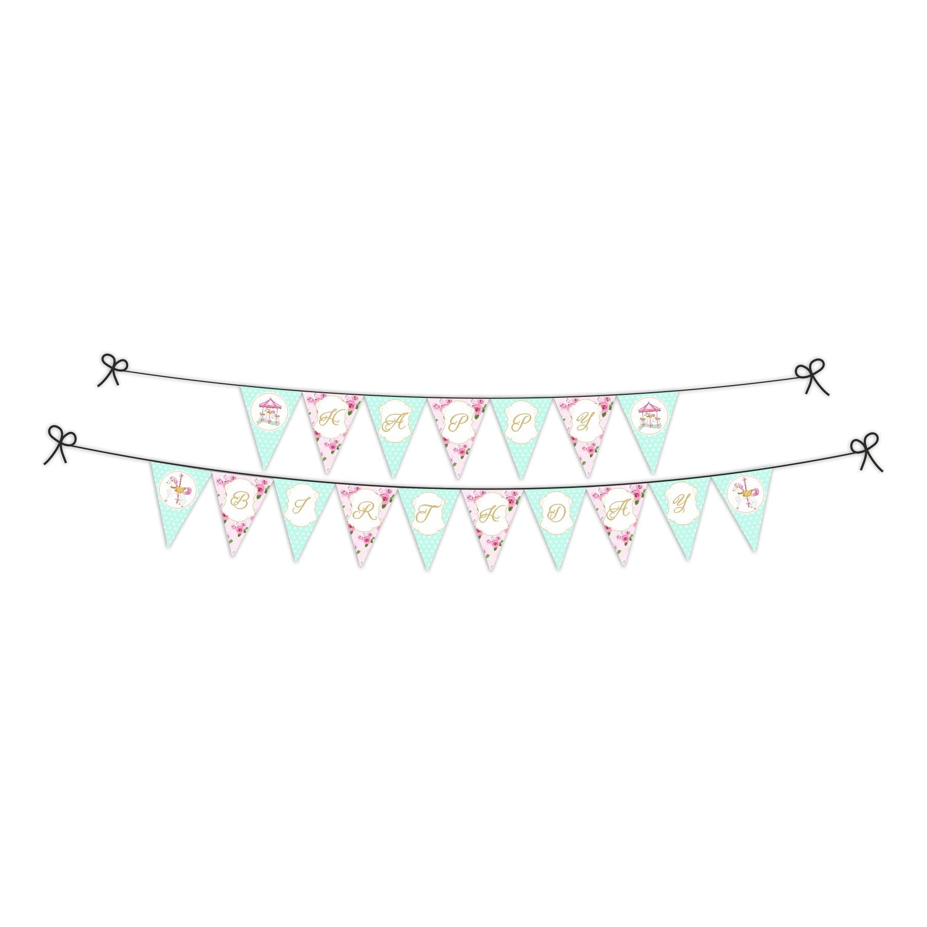Carousel Party Decorations Kit - 80 Pieces Combo Pack BIRTHDAYS Pretty UR Party