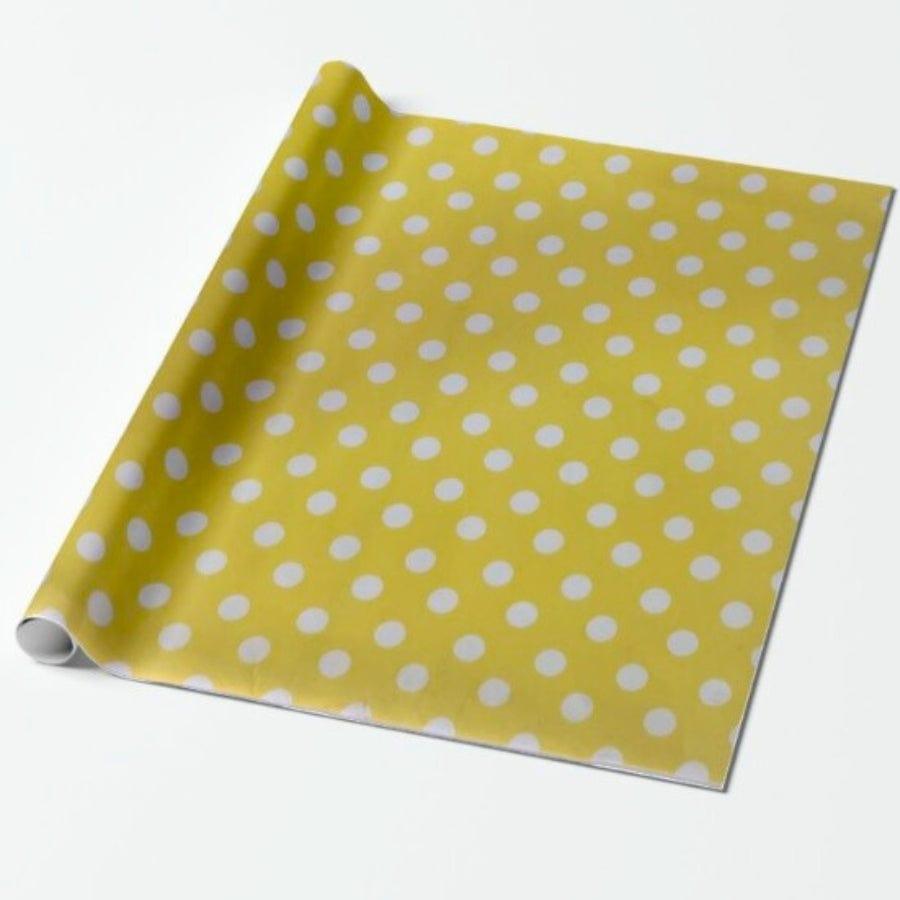 Yellow polka dots Wrapping paper (pack of 5) RETURN GIFTS Pretty UR Party