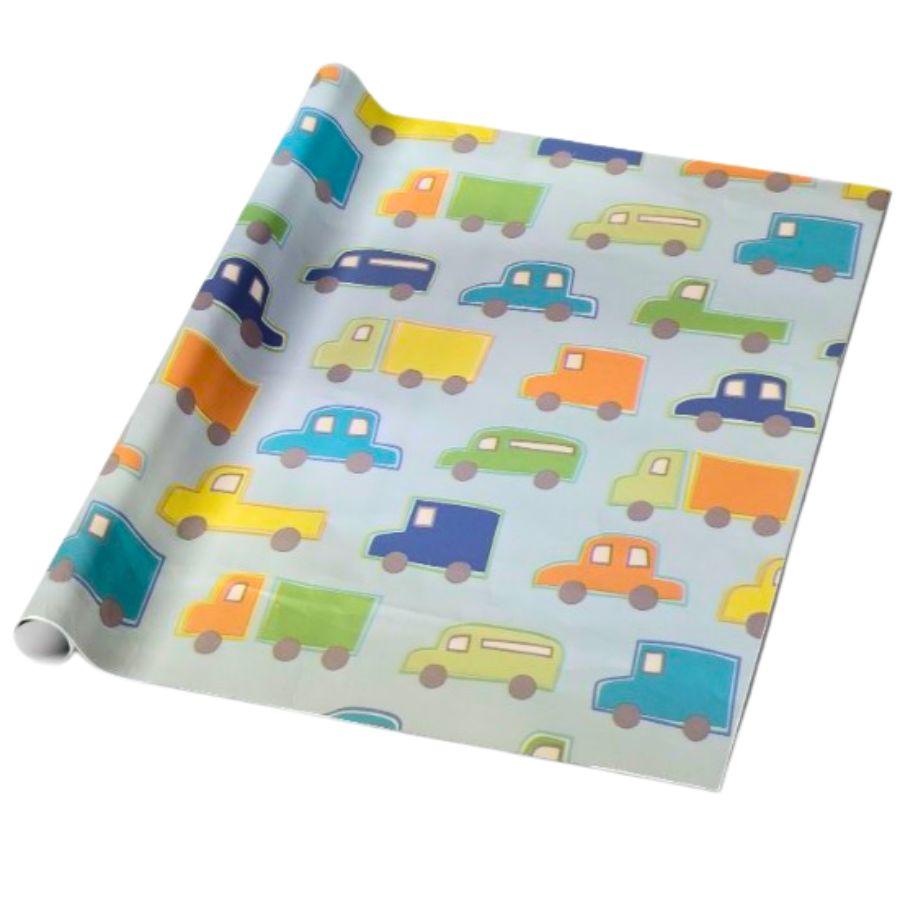 Colourful Cars Wrapping Paper 01 (Pack of 5) ACCESSORIES Pretty UR Party