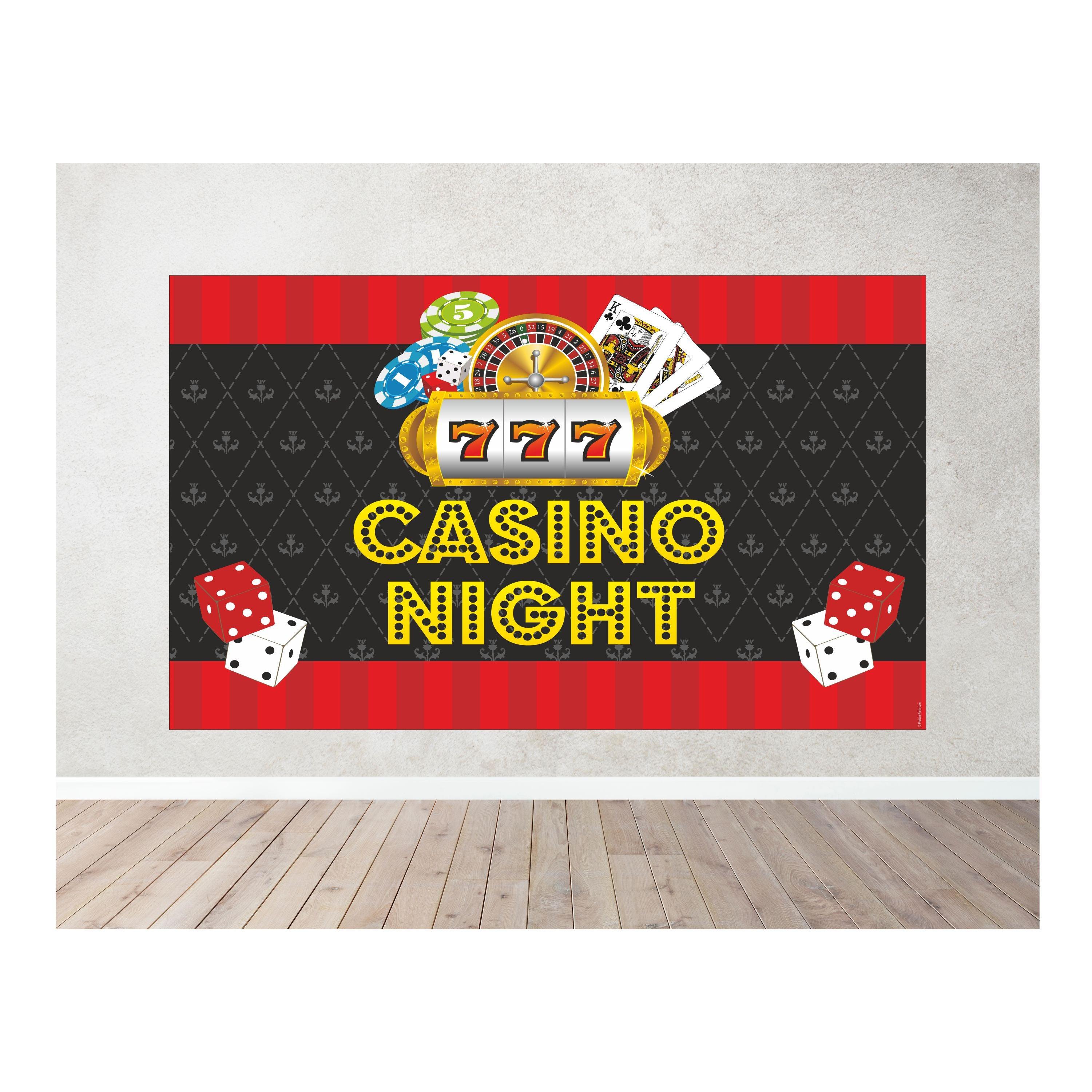 Casino Night Theme Backdrop PERSONALISED Pretty UR Party