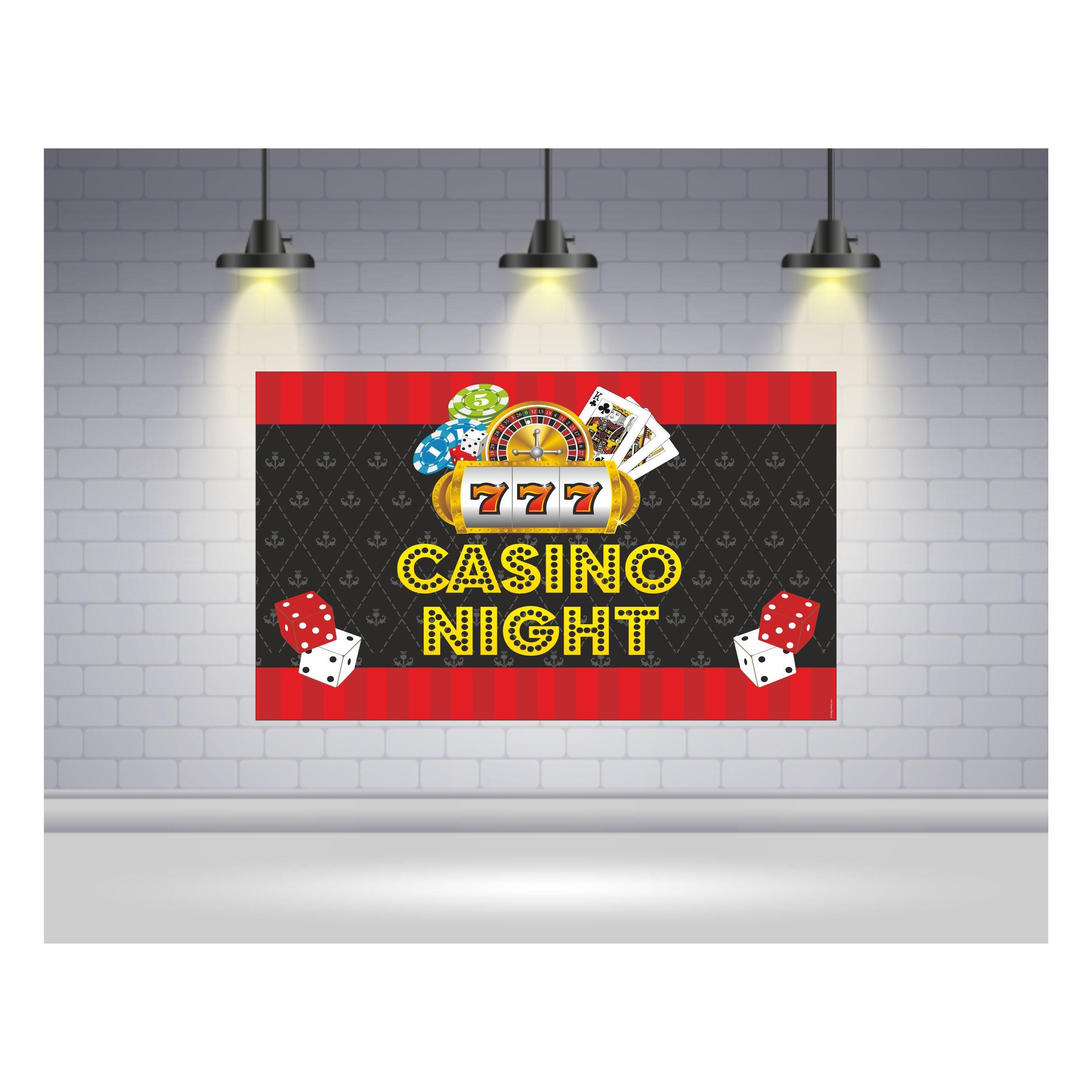 Casino Night Theme Backdrop PERSONALISED Pretty UR Party