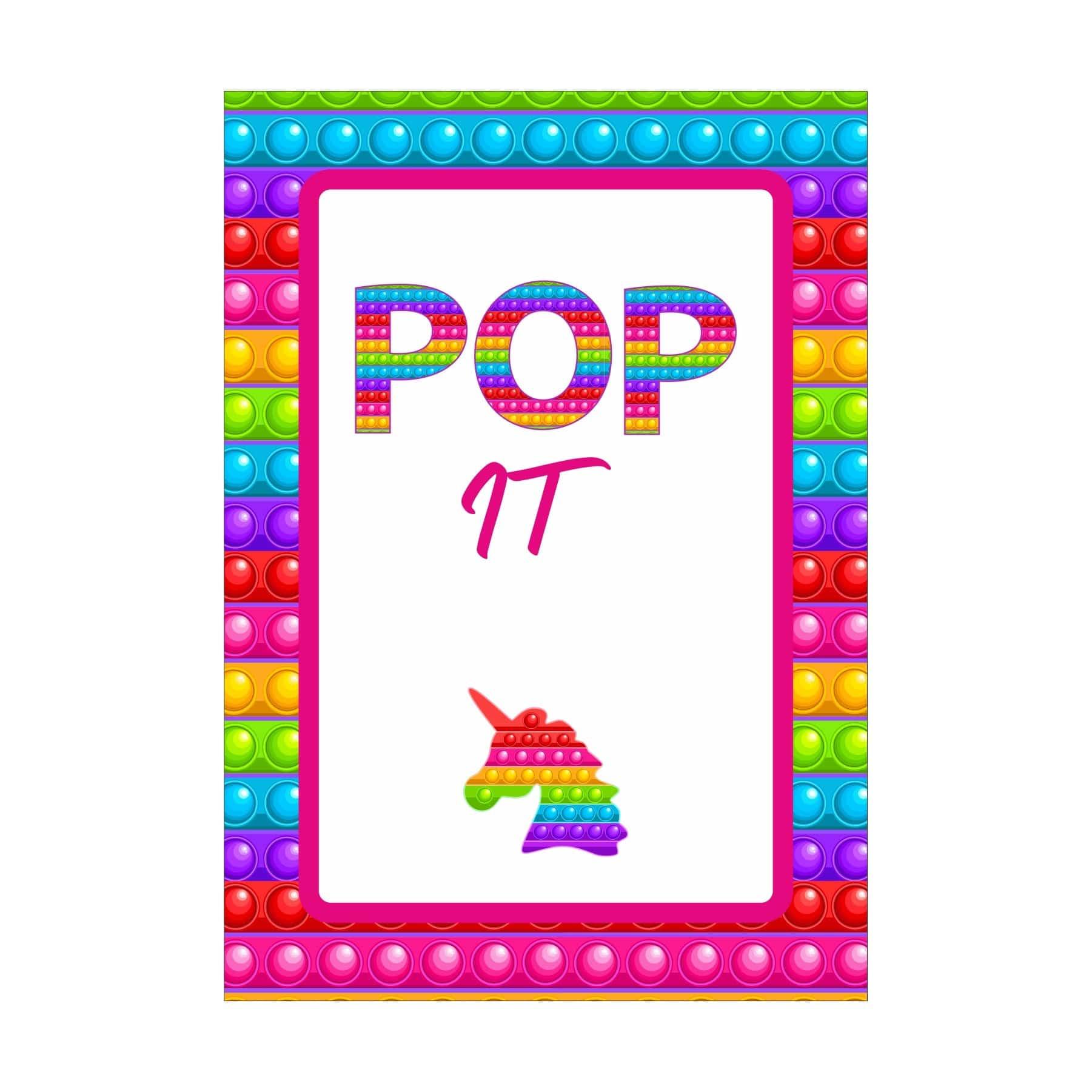 Pop It theme Party Decorations Kit - 80 Pieces combo pack PACKAGES Pretty UR Party
