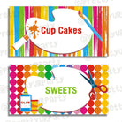 Art & Craft Party Food Labels / Buffet Table Cards THEME PARTIES Pretty UR Party Default Title