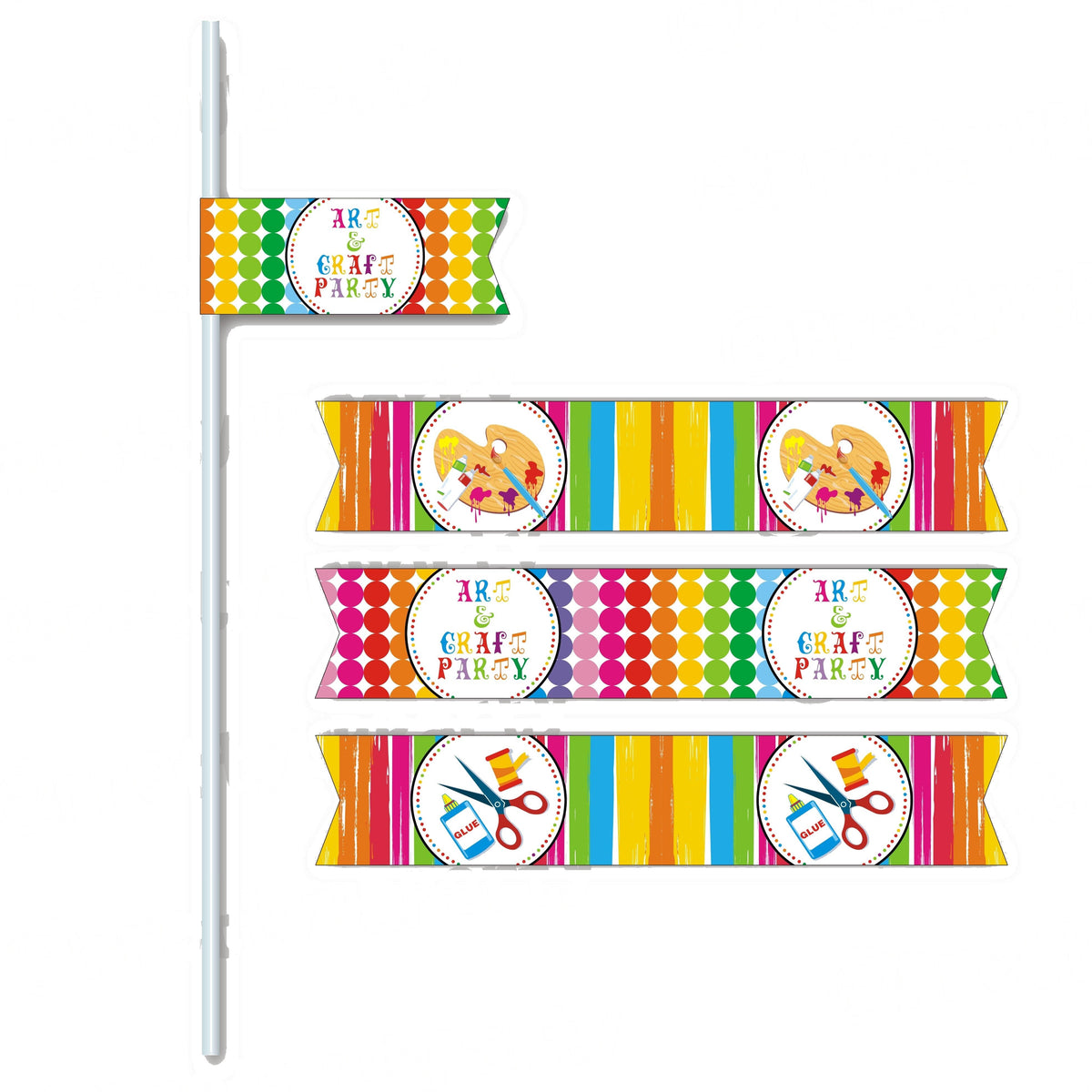 Art & Craft Party Drink Straws