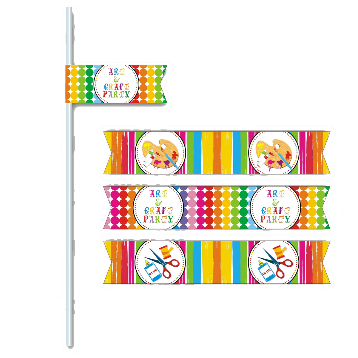 Art & Craft Party Drink Straws