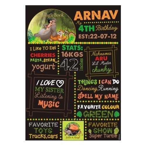 Jungle Book Chalkboard Poster PERSONALISED Pretty UR Party