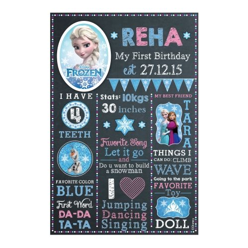 Frozen Chalkboard Poster PERSONALISED Pretty UR Party