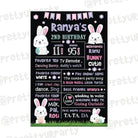 Some Bunny is One theme Chalkboard Poster PERSONALISED Pretty UR Party
