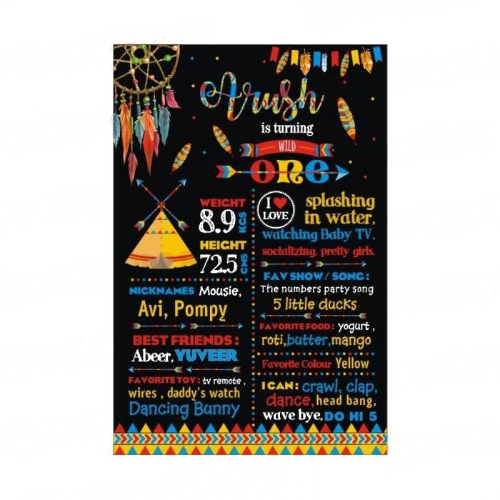 Wild One theme Chalkboard Poster