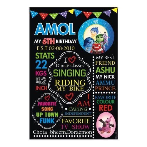 Inside Out Chalkboard Poster PERSONALISED Pretty UR Party