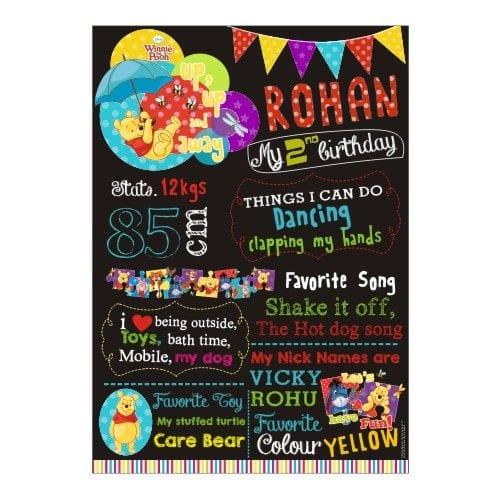 Winnie the Pooh Chalkboard Poster PERSONALISED Pretty UR Party