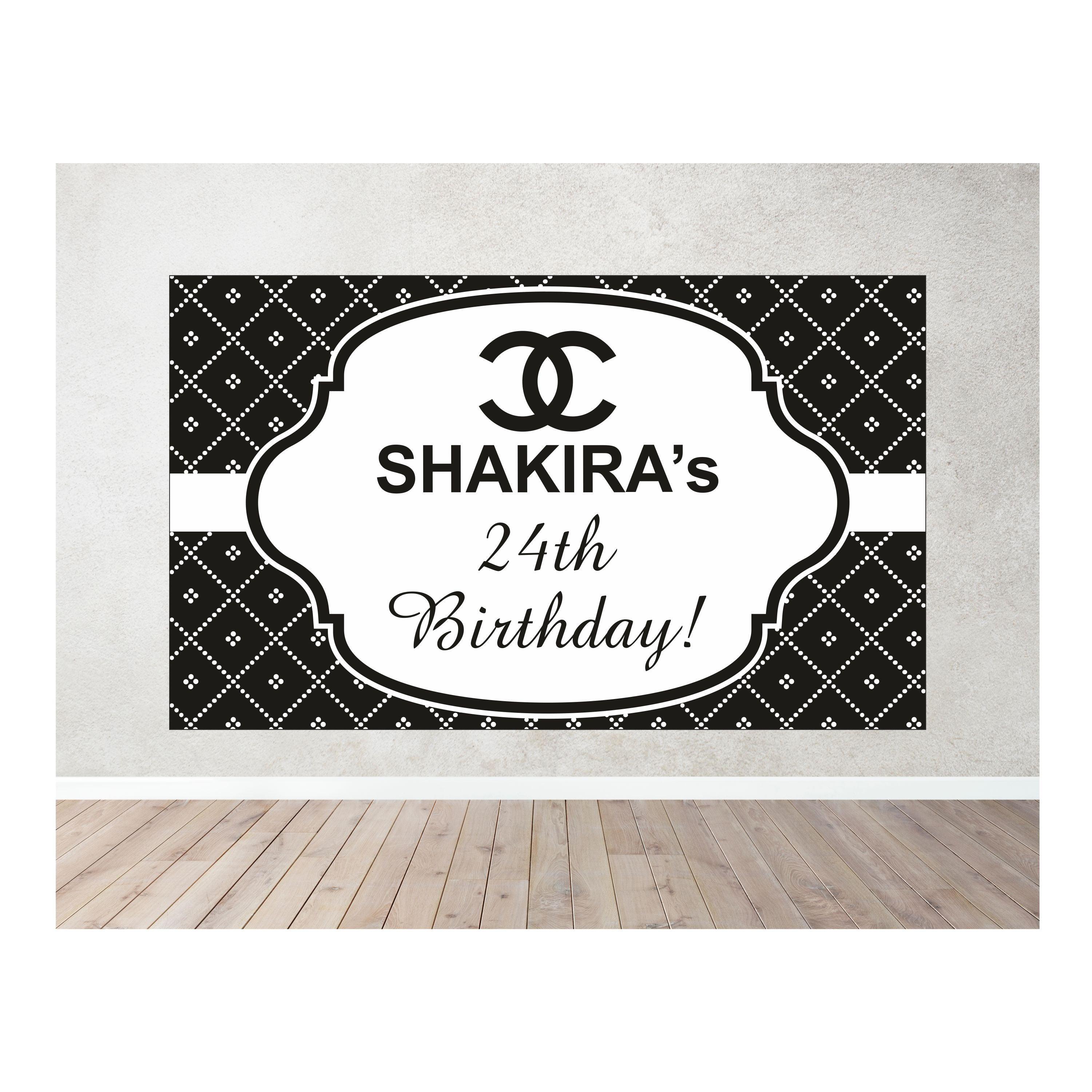 Chanel Theme Backdrop PERSONALISED Pretty UR Party