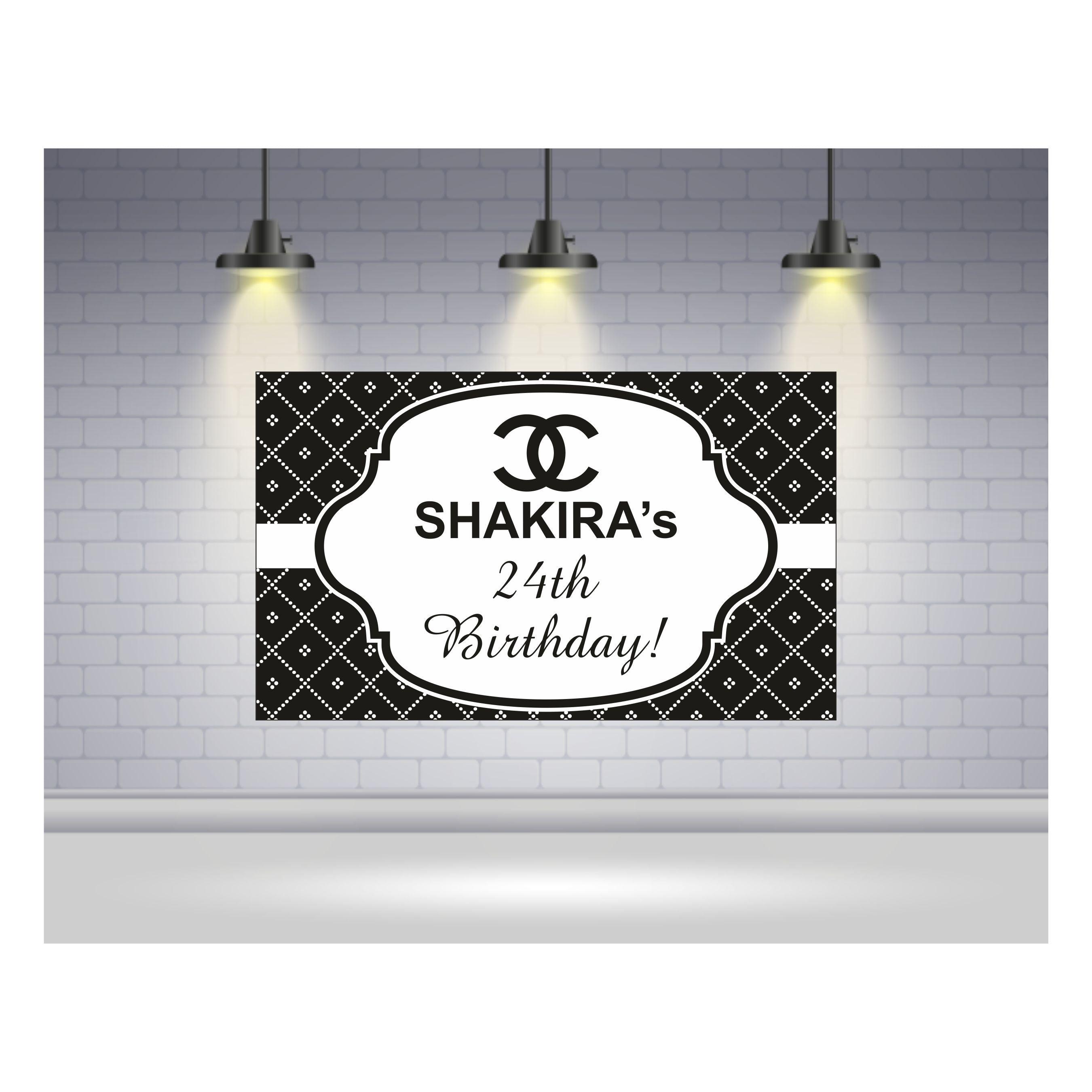 Chanel Theme Backdrop PERSONALISED Pretty UR Party