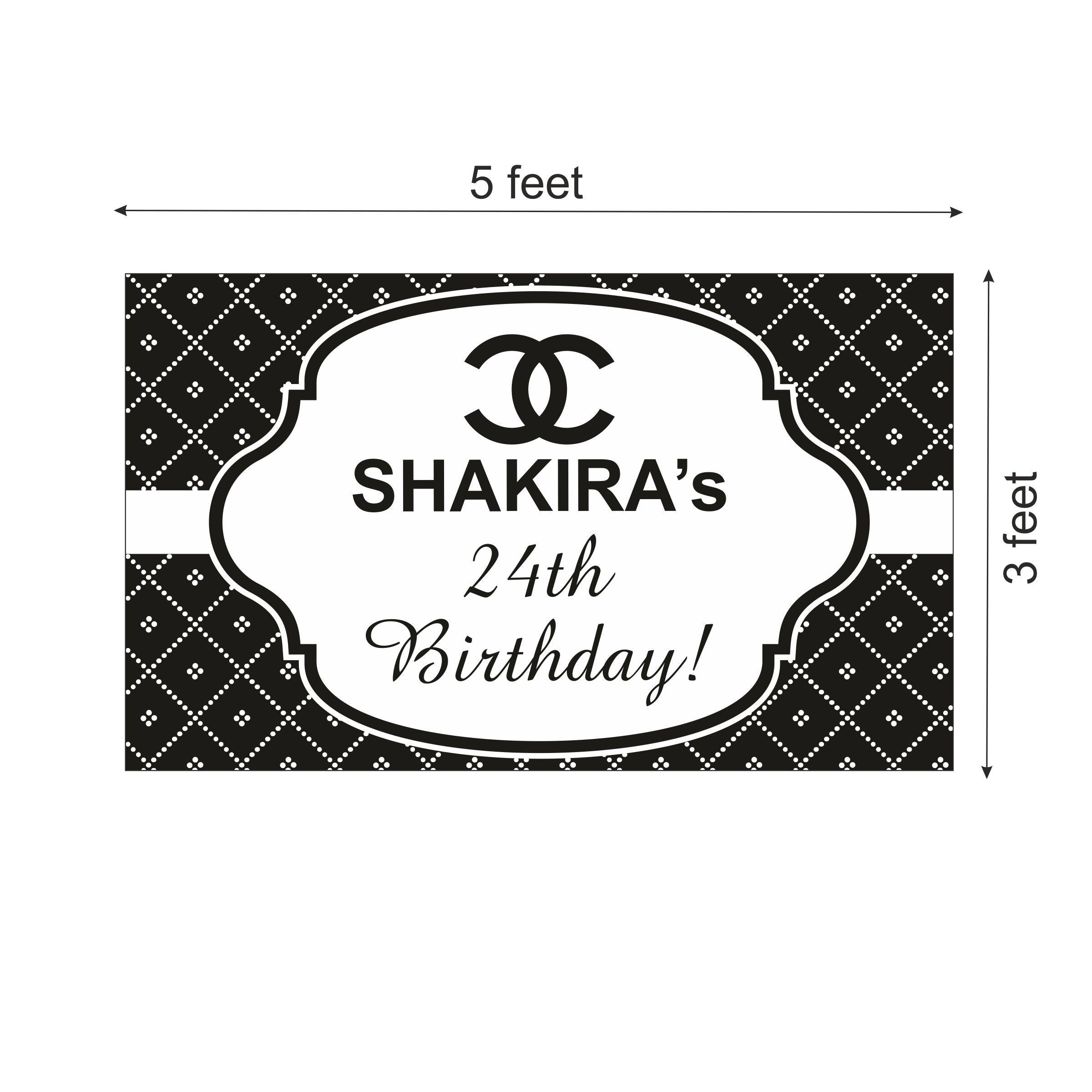 Chanel Theme Backdrop PERSONALISED Pretty UR Party