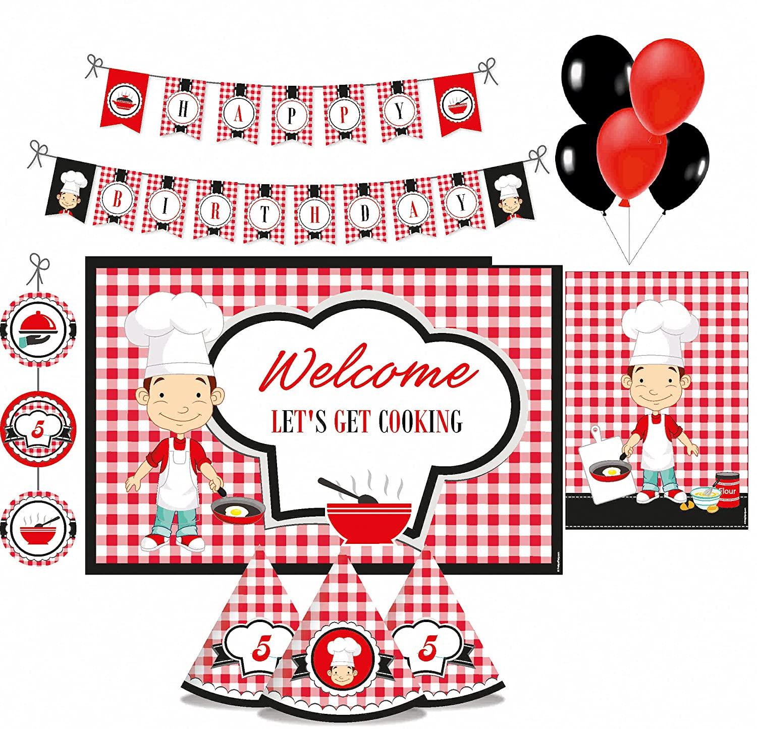 Little Chef Red Party Decorations Package - 70 pieces Combo PACKAGES Pretty UR Party