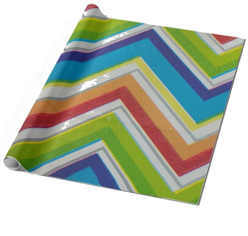 Multicolour Chevron Wrapping Paper (Pack of 5)