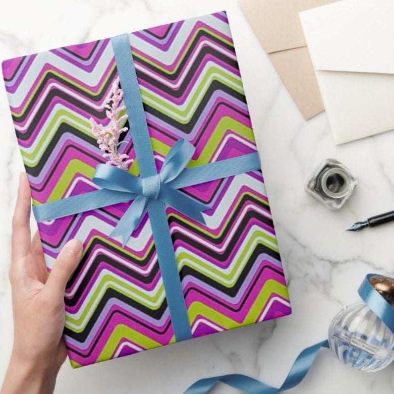 Multicolor Chevron Wrapping Paper - Pack of 5 ACCESSORIES Pretty UR Party
