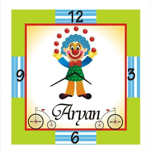 Personalised Circus Clock THEME PARTIES Pretty UR Party